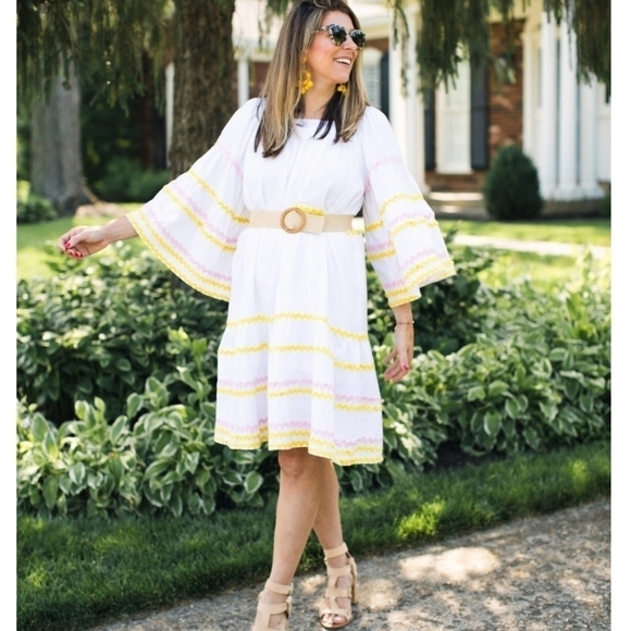 NWT Lisa Marie Fernandez x Target Women's RIC Rac Flare Sleeve Dress Medium - Picture 1 of 12